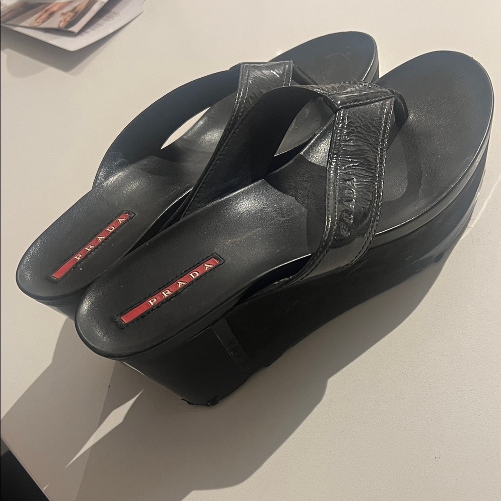 Prada platforms. Worn. Need new bottoms